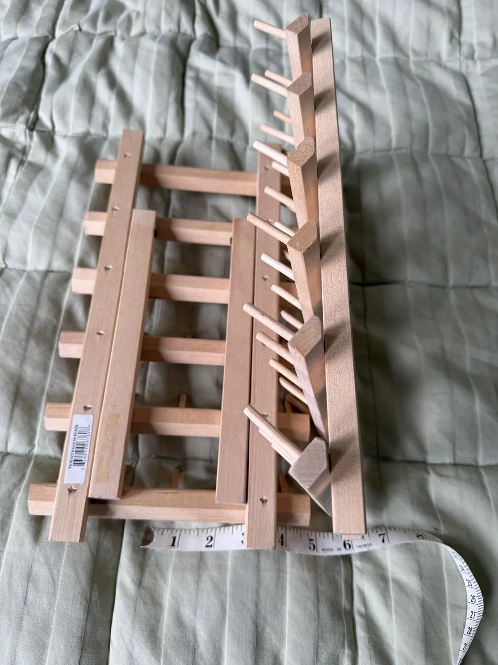 Natural Wood Thread Rack - Light Wood Finish